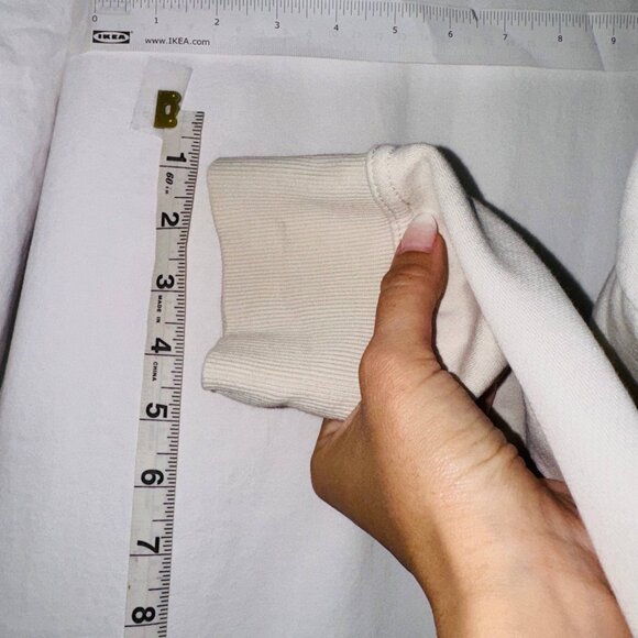 Zara Hoodie Womens Size Medium Cream Fleece Long Raglan Sleeve Pullover - Picture 6 of 7